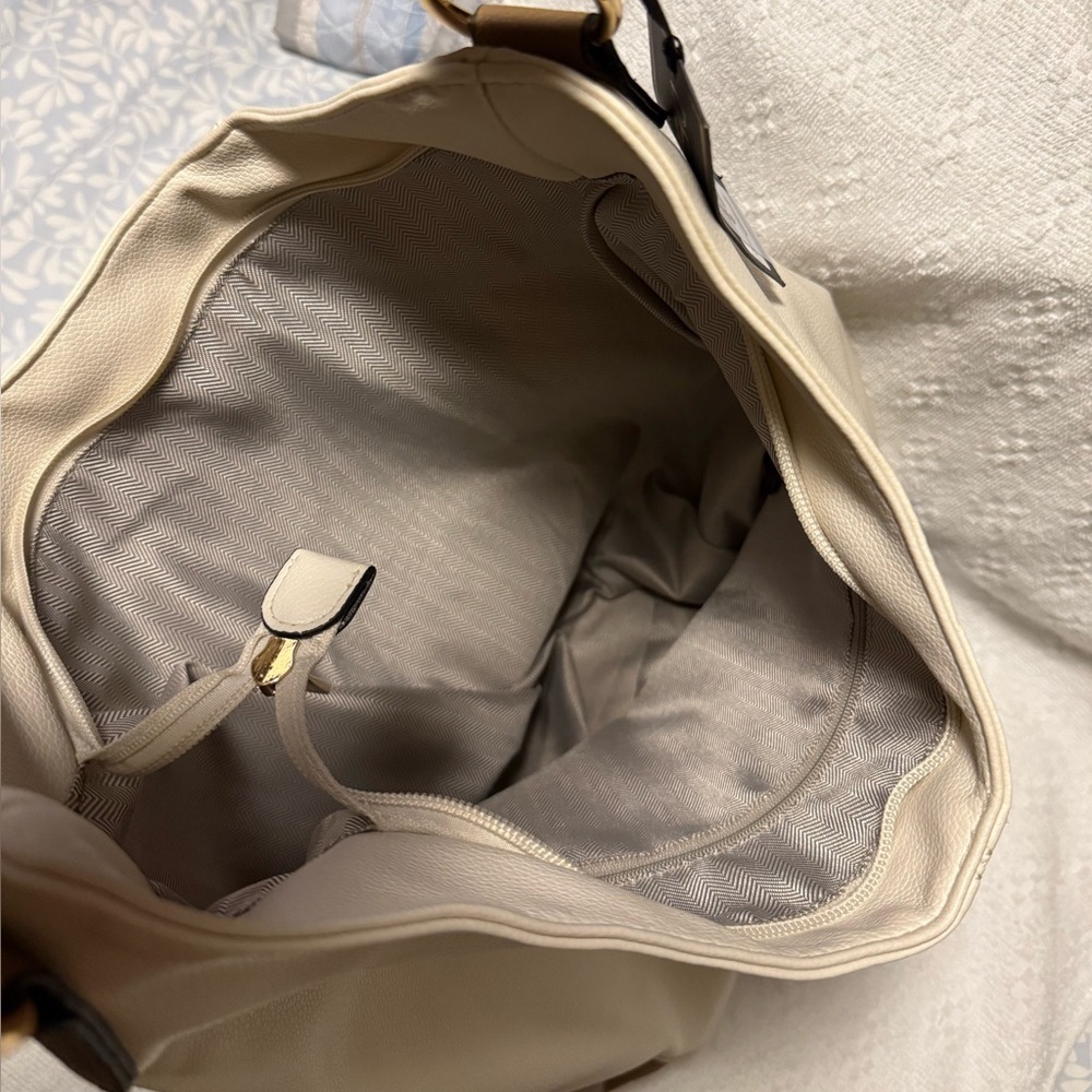 Deluxity Cream and Tan Hobo Bag - Picture 5 of 5